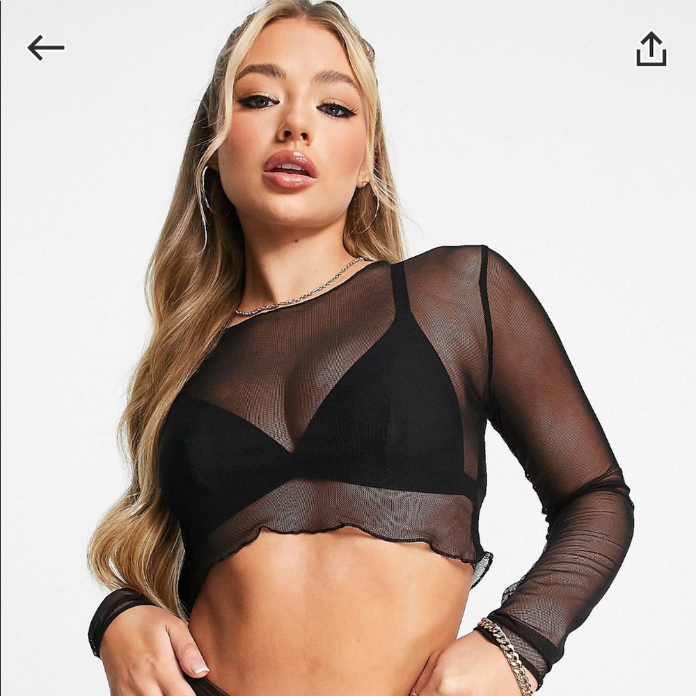 NWOT Asos Cropped Mesh Top